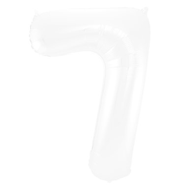 Cijfer Ballon Wit 7 - 86cm