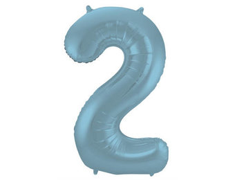 Cijfer Ballon Pastel Blauw 2 - 86cm