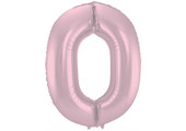 Cijfer Ballon Pastel Roze 0 - 86cm