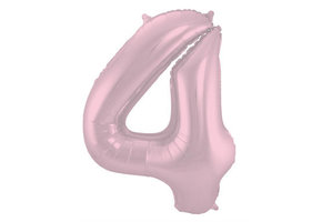 Cijfer Ballon Pastel Roze 4 - 86cm