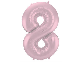 Cijfer Ballon Pastel Roze 8 - 86cm