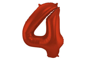 Cijfer Ballon Rood 4 - 86cm