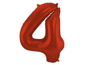 Cijfer Ballon Rood 4 - 86cm