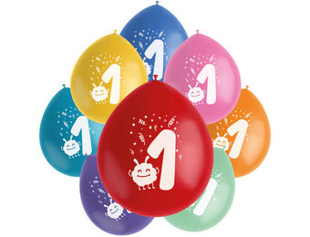 Ballonnen Color Pop Monsters 1 Jaar 23cm - 8 stuks