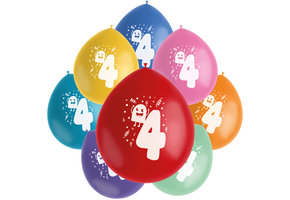 Ballonnen Color Pop Monsters 4 Jaar 23cm - 8 stuks
