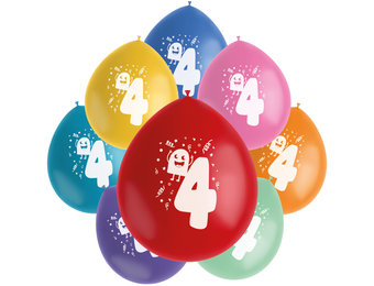 Ballonnen Color Pop Monsters 4 Jaar 23cm - 8 stuks