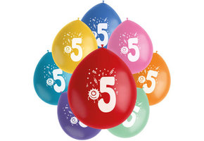 Ballonnen Color Pop Monsters 5 Jaar 23cm - 8 stuks