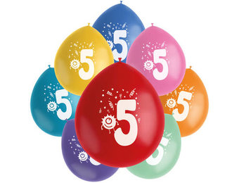 Ballonnen Color Pop Monsters 5 Jaar 23cm - 8 stuks