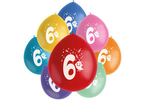 Ballonnen Color Pop Monsters 6 Jaar 23cm - 8 stuks