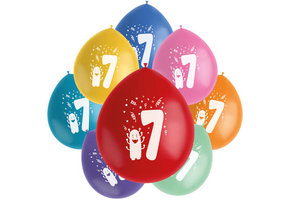 Ballonnen Color Pop Monsters 7 Jaar 23cm - 8 stuks