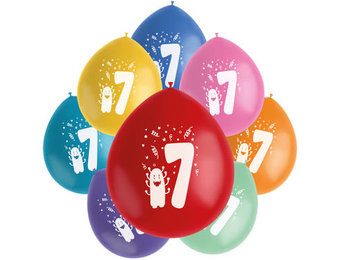 Ballonnen Color Pop Monsters 7 Jaar 23cm - 8 stuks
