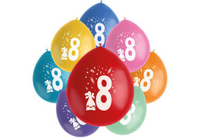 Ballonnen Color Pop Monsters 8 Jaar 23cm - 8 stuks