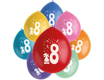 Ballonnen Color Pop Monsters 8 Jaar 23cm - 8 stuks