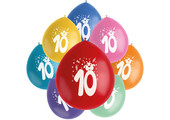 Ballonnen Color Pop Monsters 10 Jaar 23cm - 8 stuks
