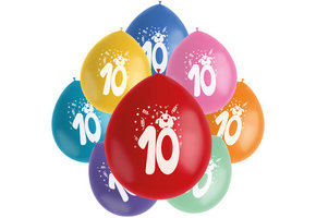 Ballonnen Color Pop Monsters 10 Jaar 23cm - 8 stuks
