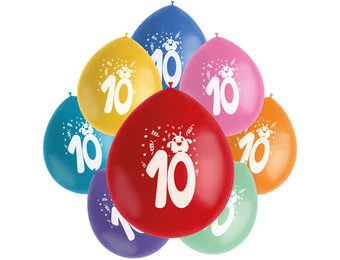 Ballonnen Color Pop Monsters 10 Jaar 23cm - 8 stuks