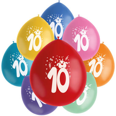 Ballonnen Color Pop Monsters 10 Jaar 23cm - 8 stuks