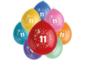 Ballonnen Color Pop 11 Jaar 23cm - 8 stuks