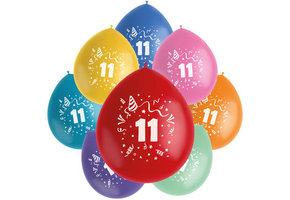 Ballonnen Color Pop 11 Jaar 23cm - 8 stuks