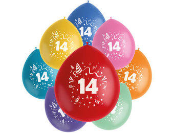 Ballonnen Color Pop  14 Jaar 23cm - 8 stuks