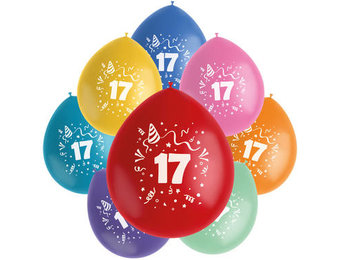 Ballonnen Color Pop  17 Jaar 23cm - 8 stuks