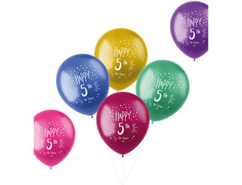 Ballonnen shimmer 5 jaar 33cm - 6 stuks