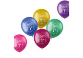 Ballonnen shimmer 9 jaar 33cm - 6 stuks