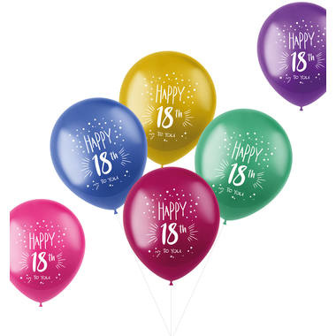 Ballonnen shimmer 18 jaar 33cm - 6 stuks
