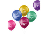 Ballonnen shimmer 30 jaar 33cm - 6 stuks