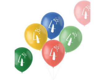 Ballonnen Retro 4 jaar 33 cm - 6 stuks
