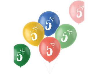 Ballonnen Retro 5 jaar 33 cm - 6 stuks