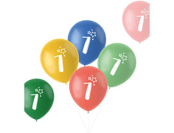 Ballonnen Retro 7 jaar 33 cm - 6 stuks