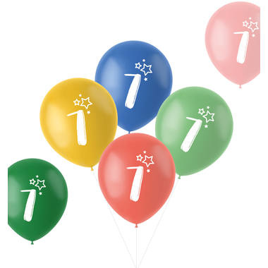 Ballonnen Retro 7 jaar 33 cm - 6 stuks