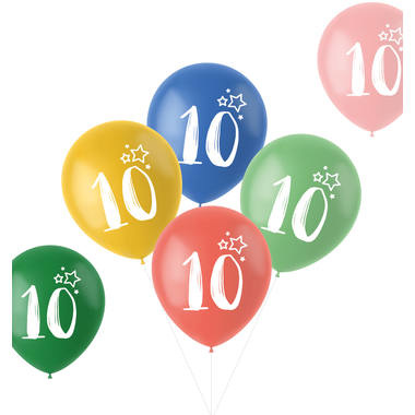 Ballonnen Retro 10 jaar 33 cm - 6 stuks
