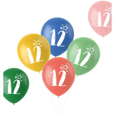 Ballonnen Retro 12 jaar 33 cm - 6 stuks