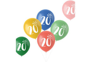 Ballonnen Retro 20 jaar 33 cm - 6 stuks