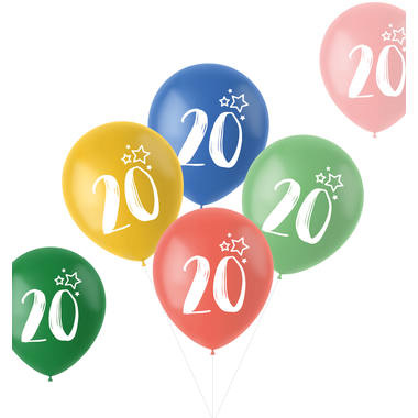 Ballonnen Retro 20 jaar 33 cm - 6 stuks