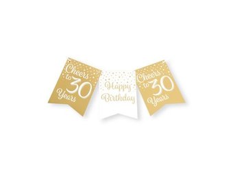 Vlaggenlijn luxe goud en wit 30 jaar - 6 meter