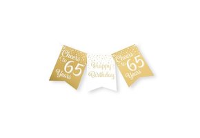 Vlaggenlijn luxe goud en wit 65 jaar - 6 meter