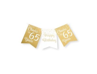 Vlaggenlijn luxe goud en wit 65 jaar - 6 meter