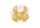 Ballonnen luxe goud en wit congrats jaar 30cm - 6 stuks
