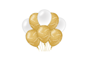Ballonnen luxe goud en wit congrats jaar 30cm - 6 stuks