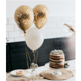 Ballonnen luxe goud en wit congrats jaar 30cm - 6 stuks