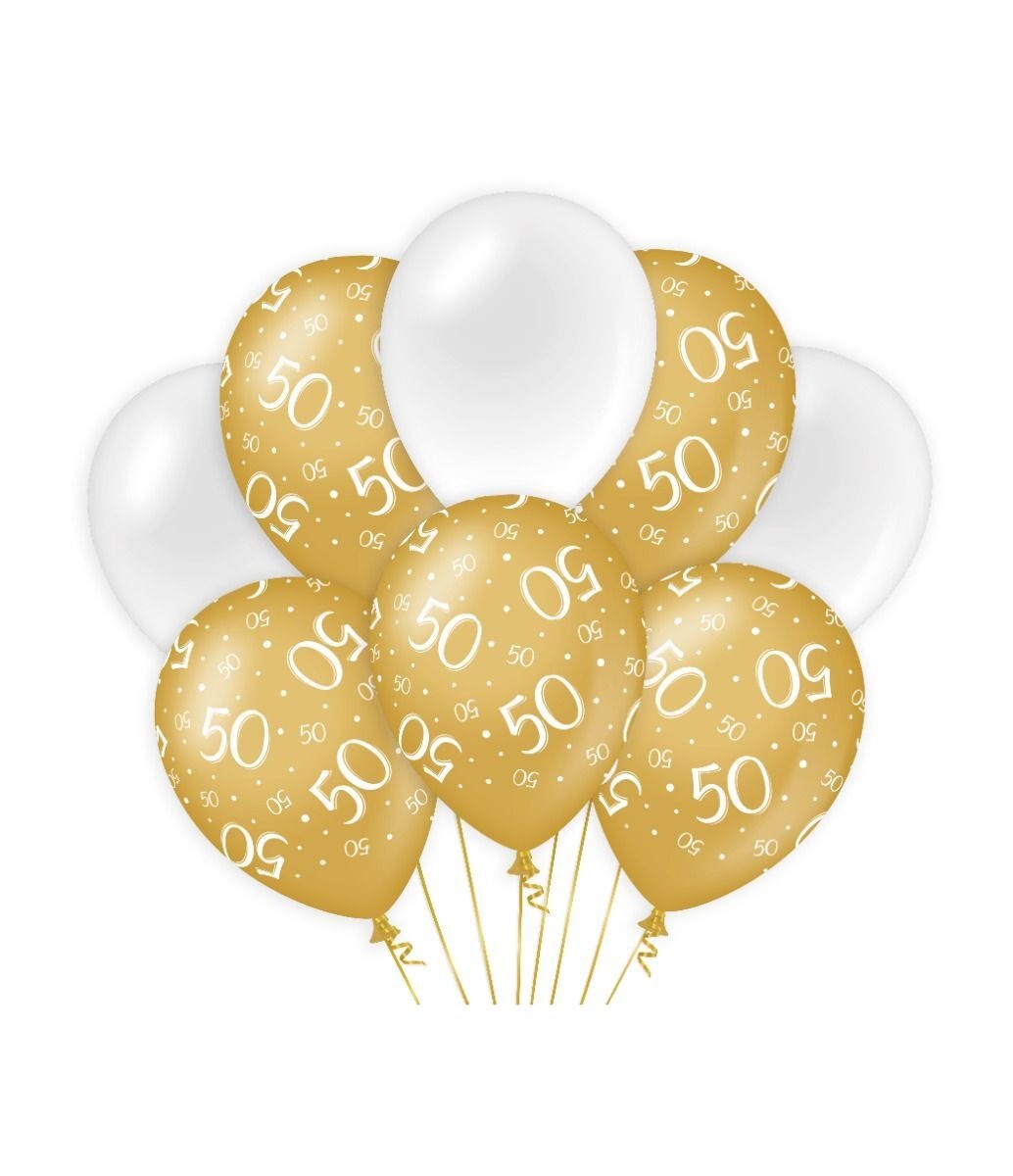 bedriegen Imperial Keelholte Goedkope luxe ballonnen goud en wit 50 jaar kopen - Feestartikelen en  Versiering - Feestartikelen Specialist