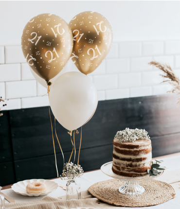 Ballonnen luxe goud en wit 80 jaar 30cm - 6 stuks