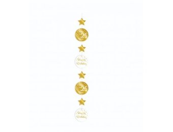 Hangdecoratie luxe goud en wit 25 jaar