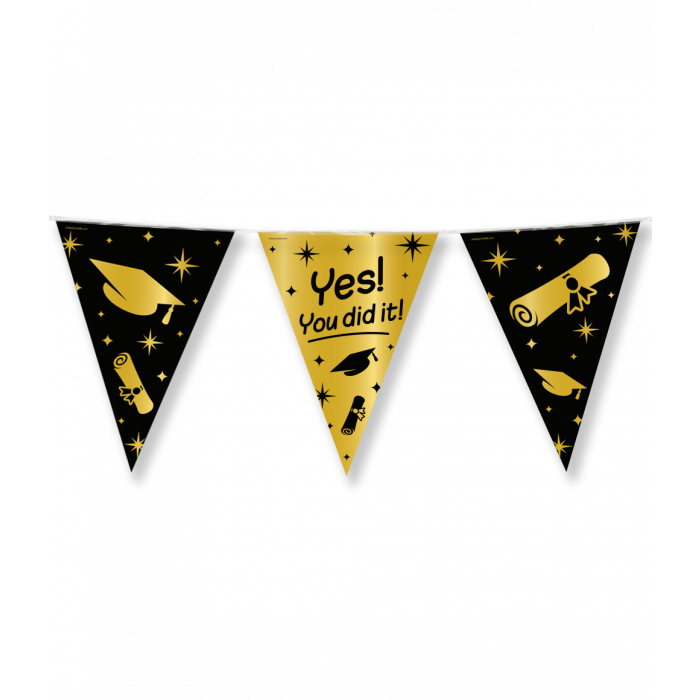 Vlaggenlijn Luxe goud en zwart - You did it!