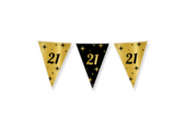 Vlaggenlijn Luxe goud en zwart - 21 jaar