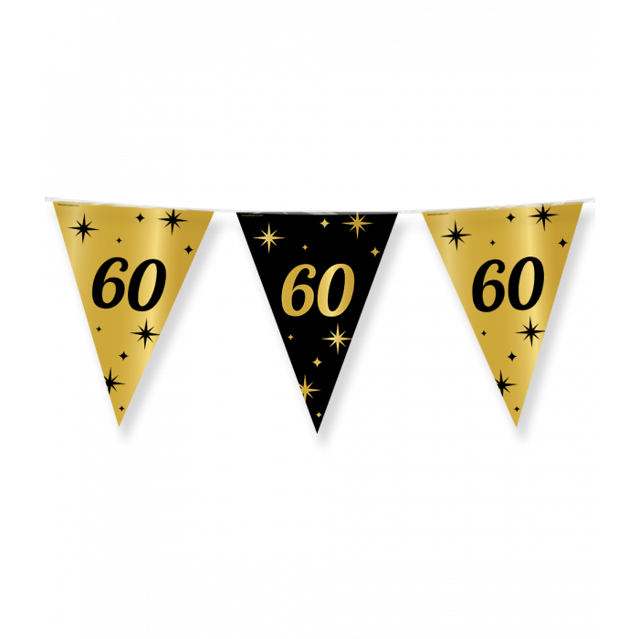 Vlaggenlijn Luxe goud en zwart - 60 jaar