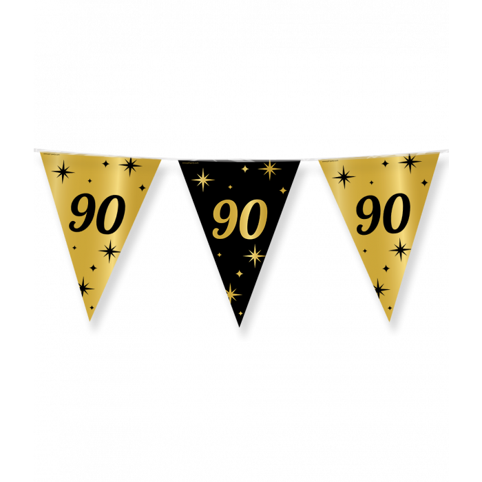 Vlaggenlijn Luxe goud en zwart - 90 jaar